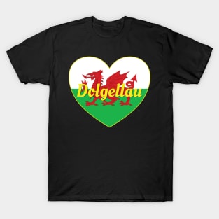 Dolgellau Wales UK Welsh Flag Heart T-Shirt